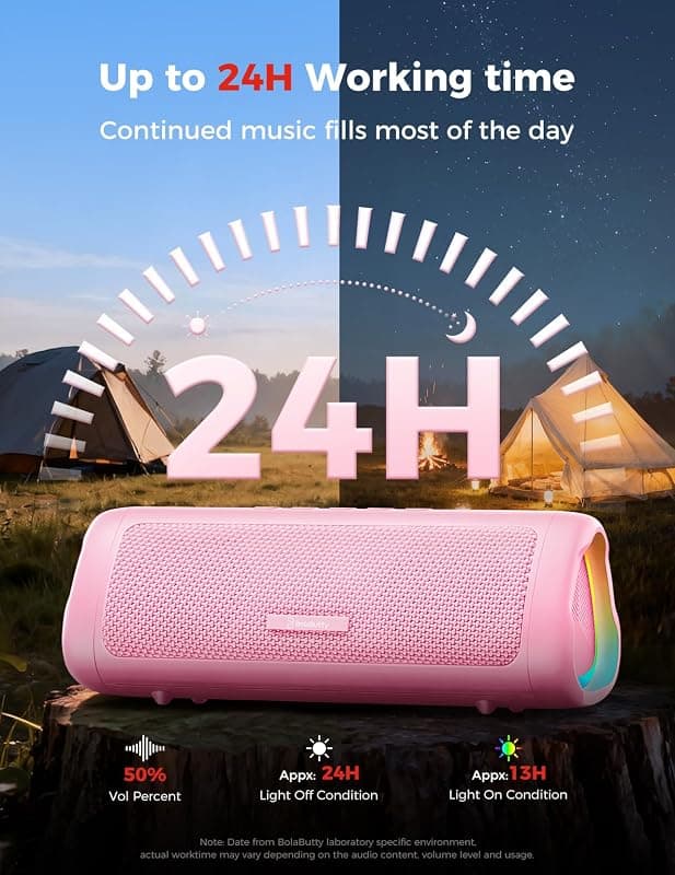 Bluetooth Speaker with 20W HD Sound, Portable Wireless Design, IPX5 Waterproof Rating, 24-Hour Playtime and TWS Pairing for Outdoor and Party Use — 5 of 5