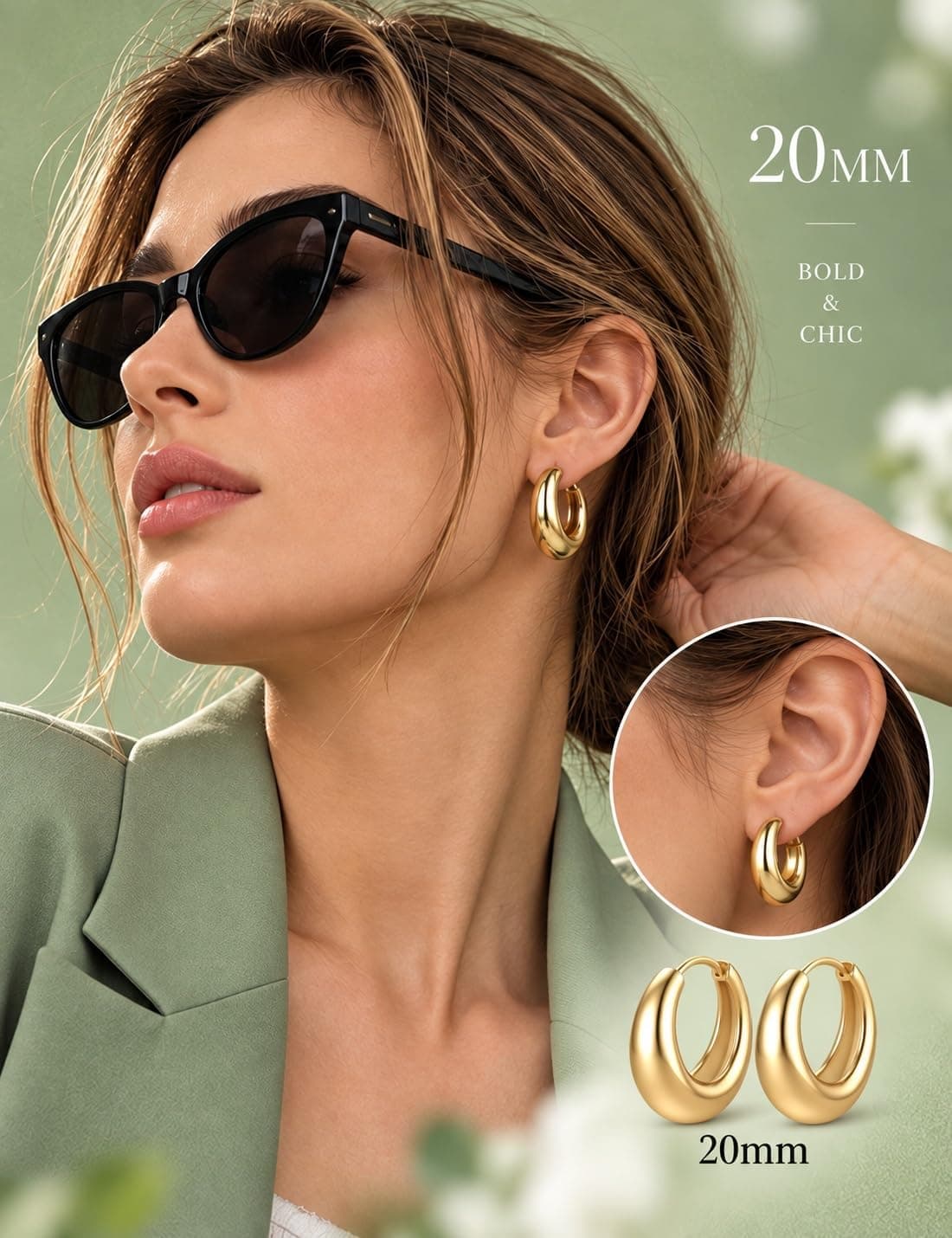 9 Pairs Small Gold and Silver Hoop Earrings Set for Women Featuring Lightweight Design, Hypoallergenic Metal and Versatile Everyday Everyday Style — 4 of 5