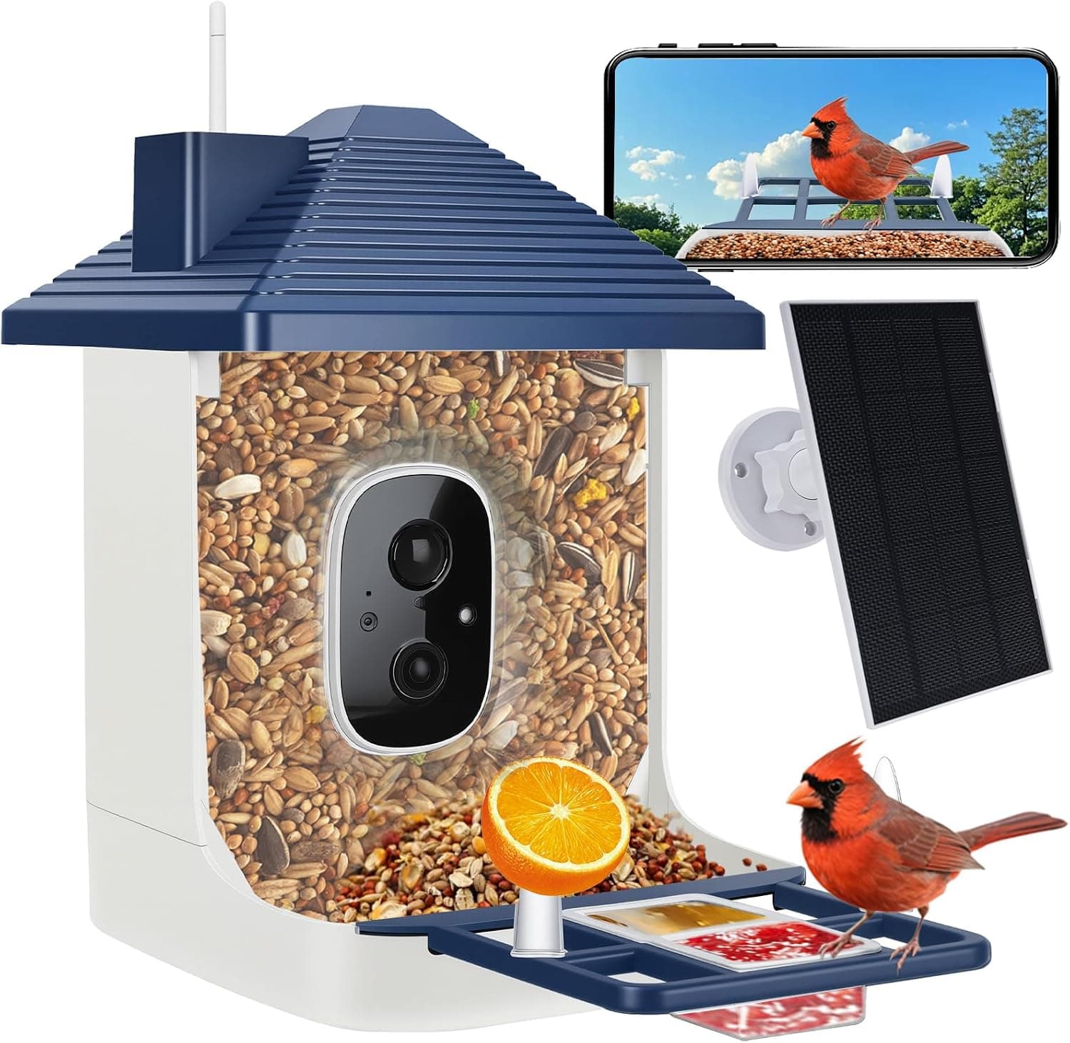 Smart Bird Feeder with Camera Solar Powered, AI Bird ID Outdoor, 2K HD Camera, Wireless Connection and Motion Detection — 1 of 5