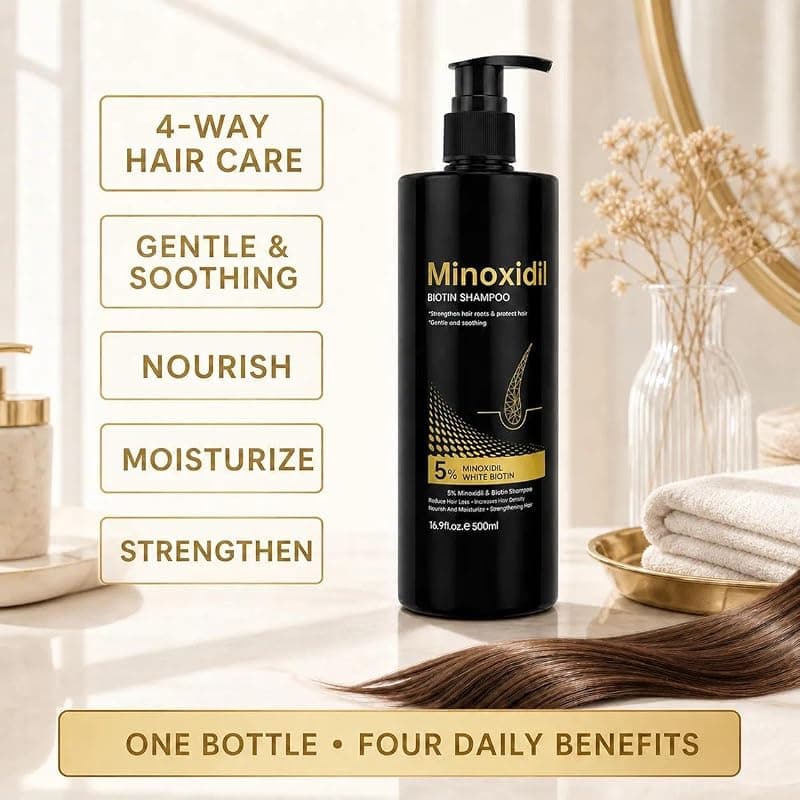 5% Minoxidil Shampoo for Men and Women Hair Growth with Scalp Care Formula for Thinning Hair in Convenient 16.9 Fluid Ounce Bottle 1-Pack — 4 of 5