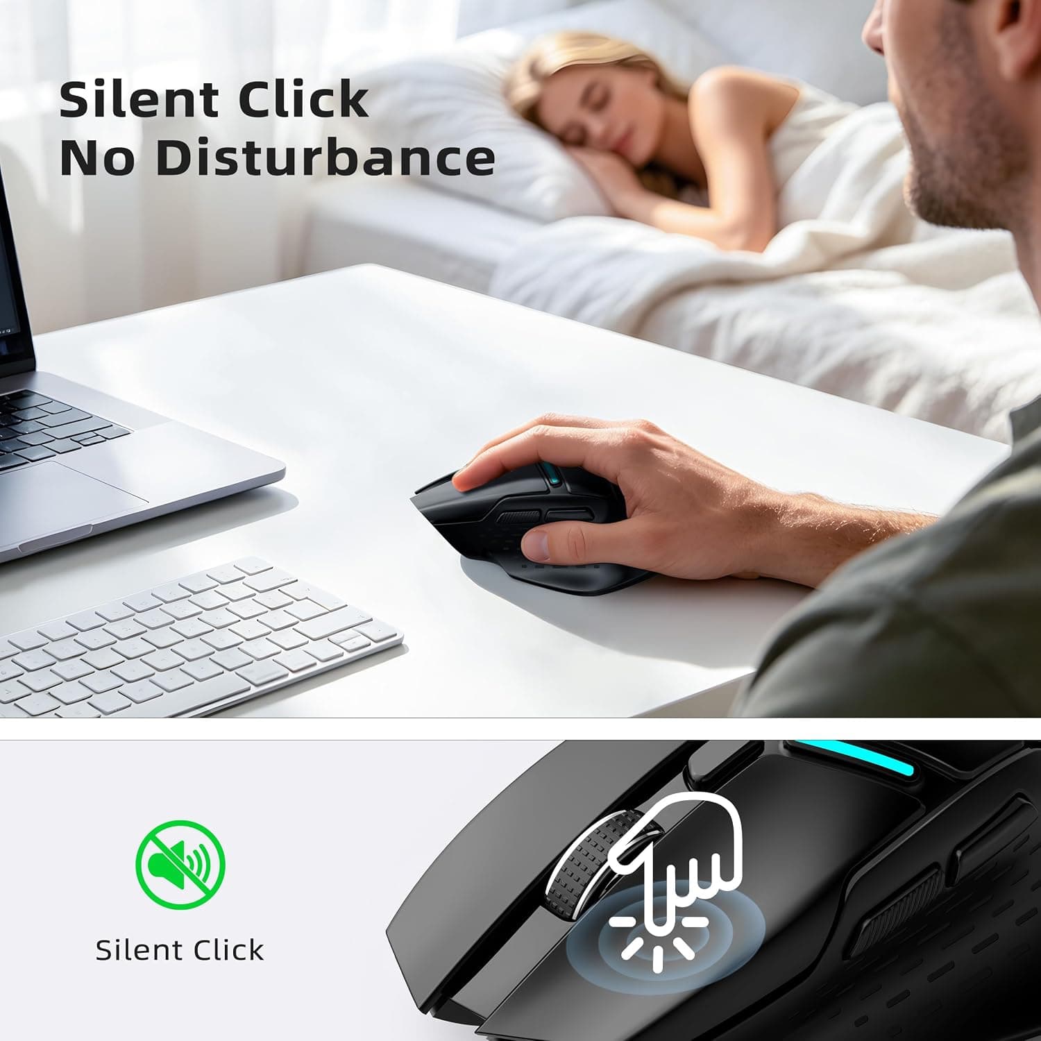 Tri-Mode Wireless Mouse with Bluetooth, 2.4G Wireless, and USB-A Wired Connectivity Options for Versatile Daily Work — 5 of 5