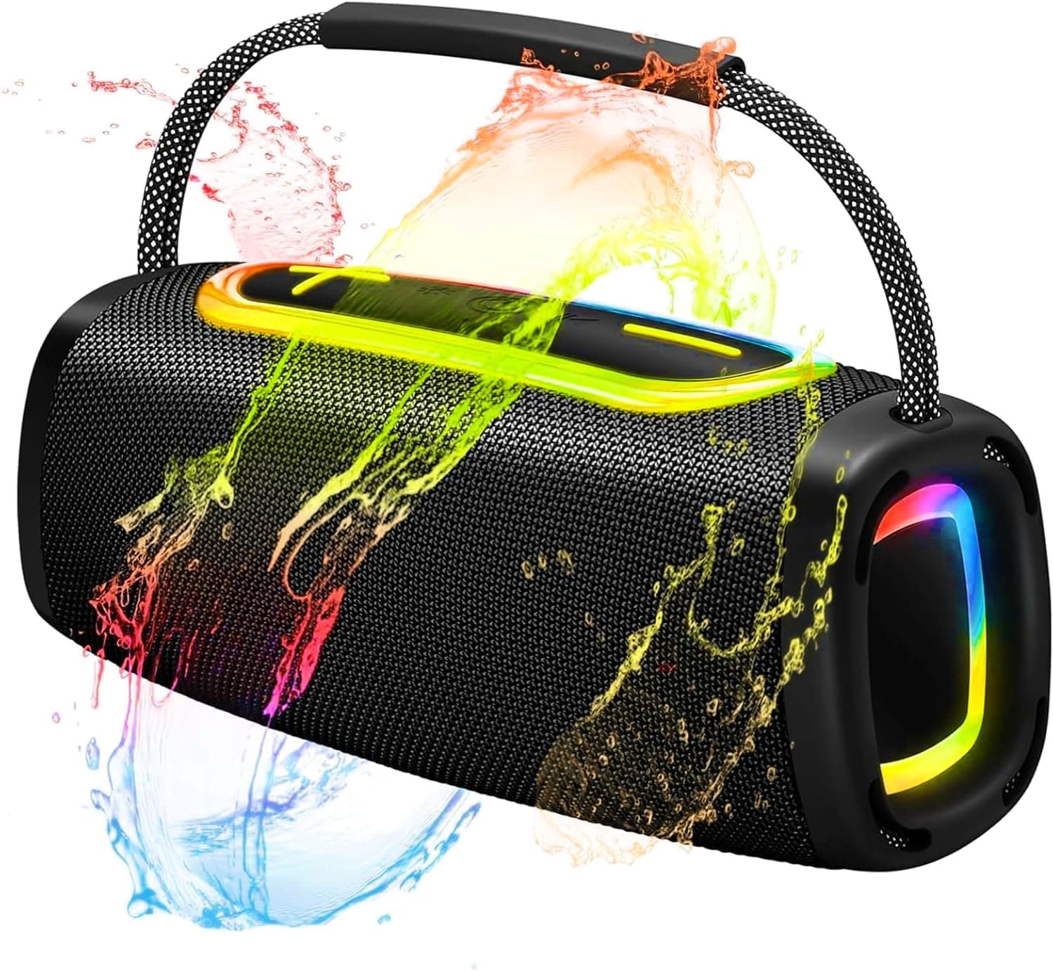 2026 Outdoor Bluetooth BT5.4 Speaker with 75W Loud Sound, IPX7 Waterproof, 40-Hour Playtime, Deep Bass, 6000mAh Battery and RGB Light Show Black — 1 of 5