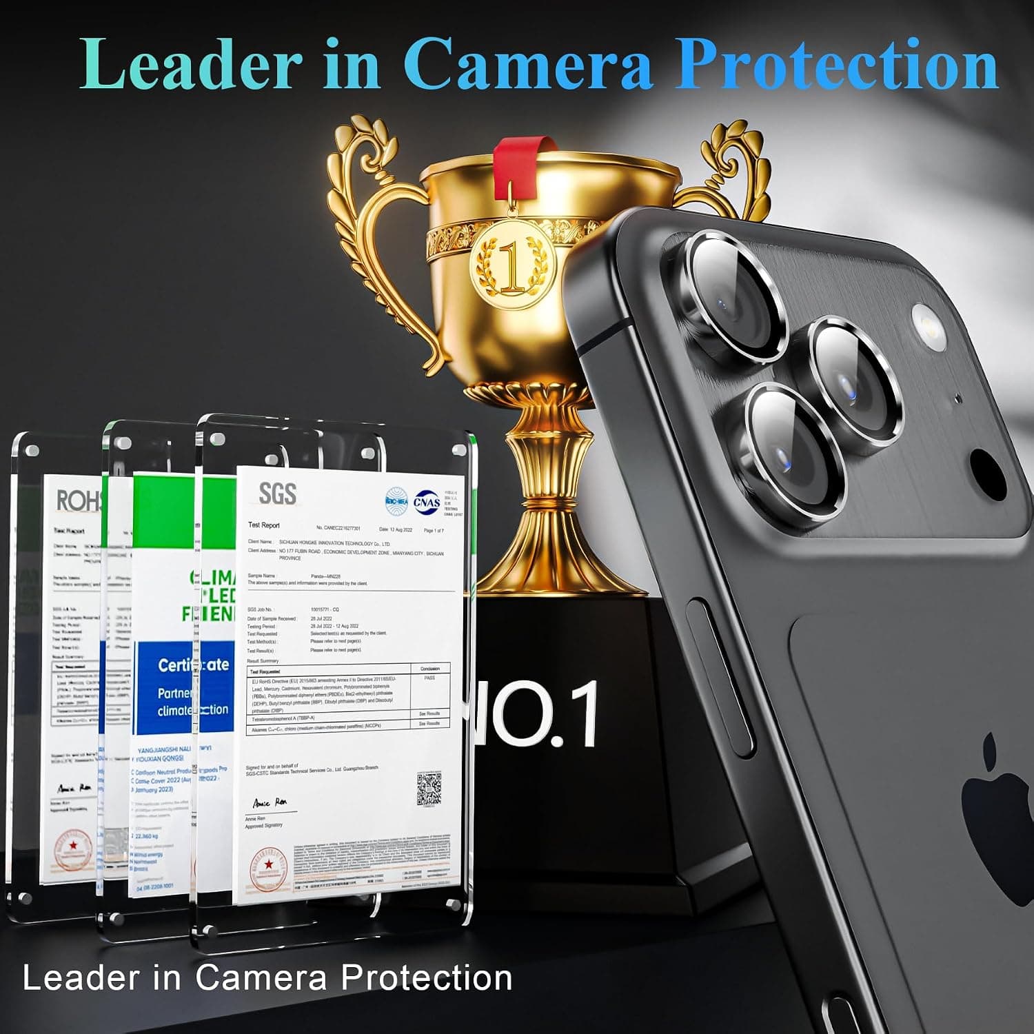 Camera Lens Tempered Glass Protectors 2 Pack with Ultra HD Clarity, Scratch-Resistant Surface, Bubble-Free Installation and Case-Friendly Design — 2 of 4