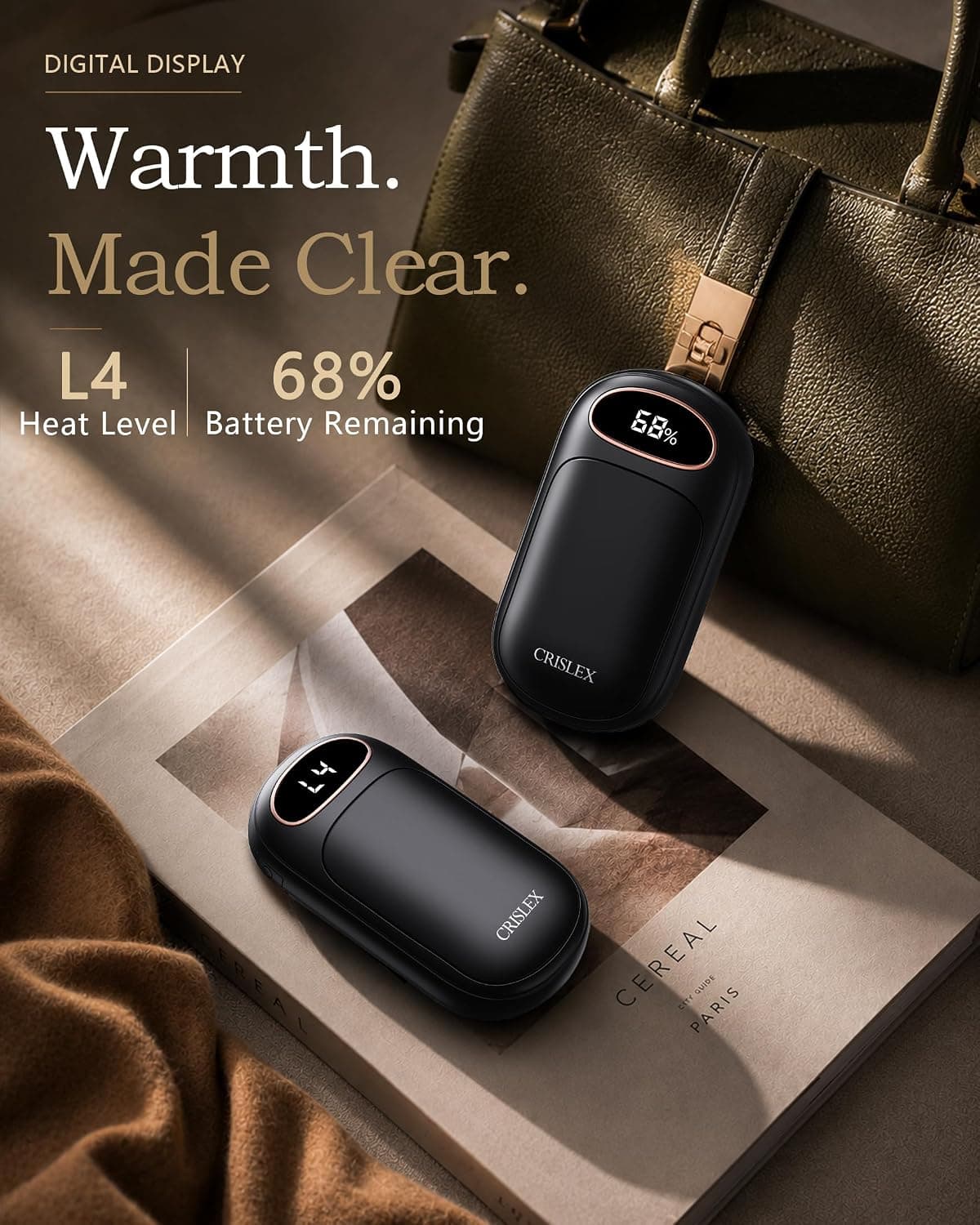Rechargeable Hand Warmers 2 Pack with Smart LED Display, Long-Lasting Battery Life, Safe Rapid Heating Technology and Dual-Sided Portable Design — 5 of 5