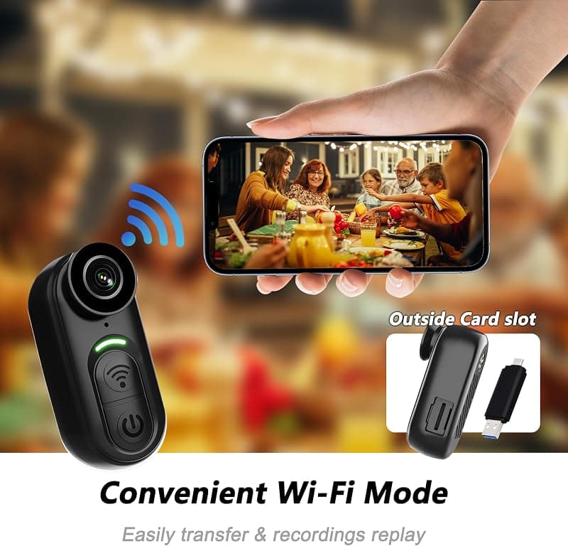SixBondsCam 4K Mini Body Camera with 128GB Storage, Thumb Size Wearable Action Cam Design, Ultra HD Video Resolution and Portable Clip-on Mount — 4 of 5