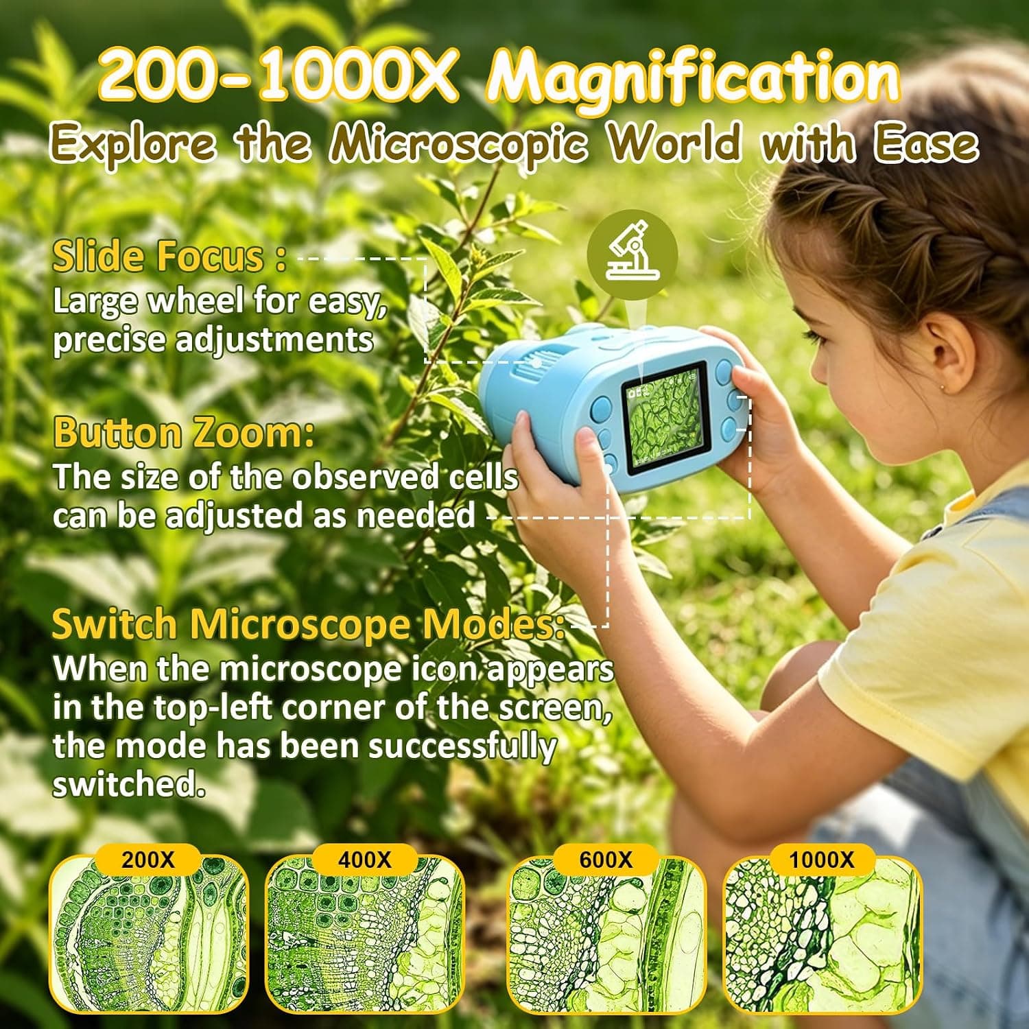 1000X Handheld Digital Microscope with 2.0 Inch IPS Screen, 32GB Storage Capacity, Rechargeable Battery, and Portable Magnification for Indoor and — 5 of 5