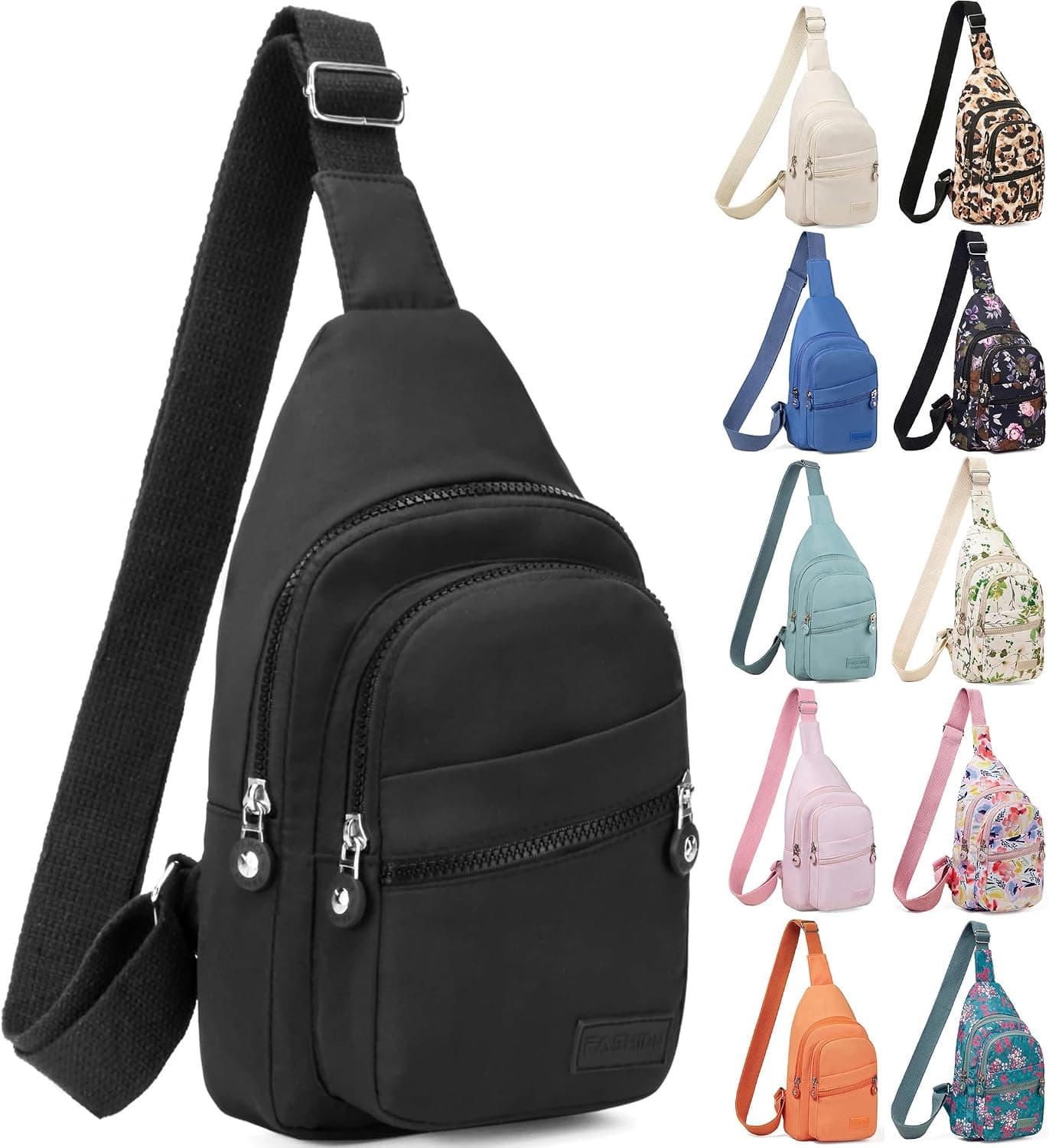 Banelu Small Sling Backpack Crossbody Bag for Women and Men featuring Versatile Cross Body Design and Convenient Fanny Pack Style in Classic Black — 1 of 5