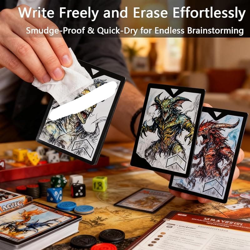 MTG Dry Erase Tokens Set of 60 Reusable Double-Sided Blank Cards with Writable Surface, Easy Wipe Clean Design and Sturdy Gaming Card Stock — 2 of 5