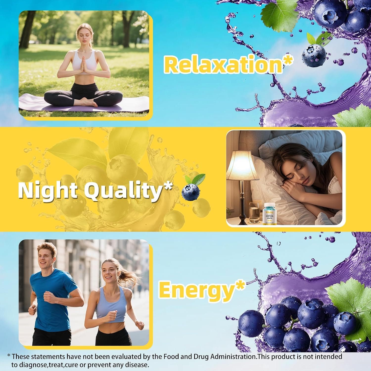 Wllbdloig Cortisol Supplements Gummies for Women with Ashwagandha, Magnesium, L-Theanine, Stress Relief and Sleep Support in Blueberry Flavor — 5 of 5