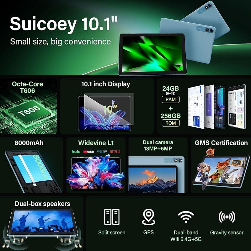 Android 10 Inch Tablet with Keyboard and Black Case, Modern Android 16 OS, Massive 24GB RAM Plus 256GB Storage and Up to 2TB Expandable Capacity — 2 of 5
