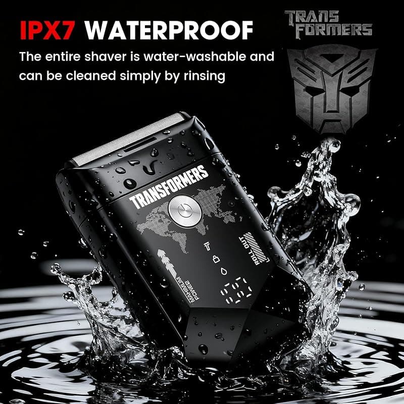 Transformers Electric Foil Shaver for Men with Portable Design, Close-Cutting Blades, Rechargeable Battery and Precision Face Grooming Performance — 4 of 5