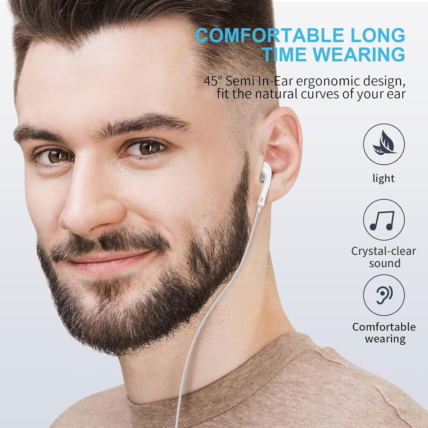 Wired Earbuds with Clear Call Microphone for Crisp Audio Quality and Comfortable Daily Listening Experience — 4 of 5