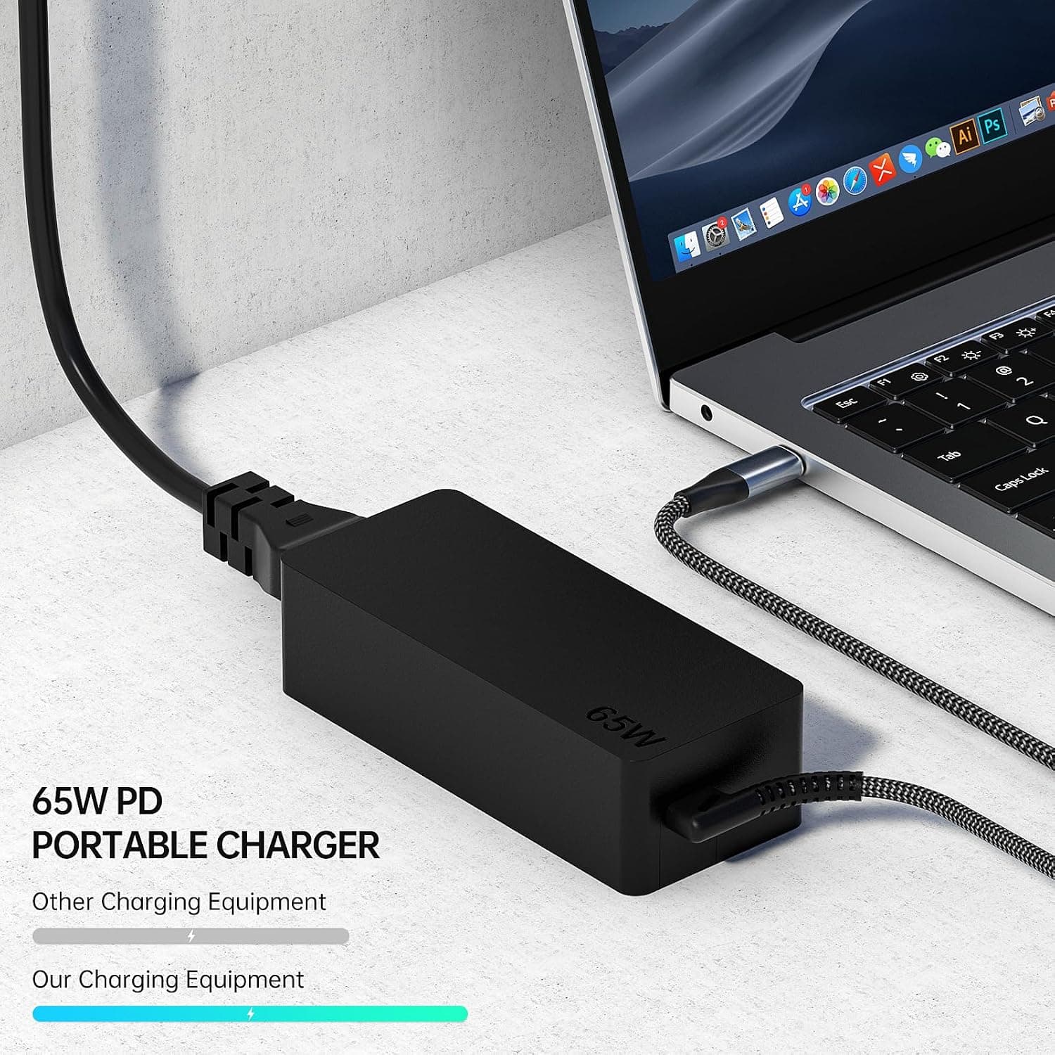 65W USB-C Laptop Charger Power Adapter for Lenovo ThinkPad T14, T15, and Yoga Laptops with Fast Charging Technology and Compact Travel Design — 4 of 5
