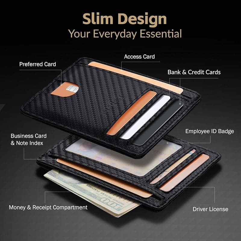 Espera Slim Minimalist Front Pocket Wallet for Men with RFID Blocking Credit Card Holder and Thin Travel ID Card Case Design — 4 of 5