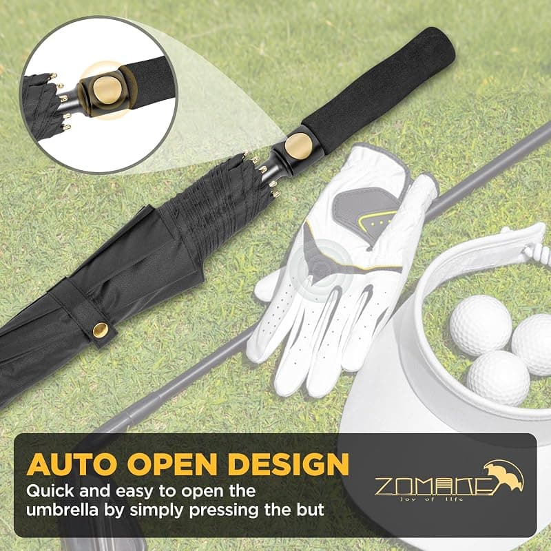ZOMAKE Golf Umbrella Large Windproof Heavy Duty Umbrellas 54 Inch Canopy with Automatic Open and Sturdy Fiberglass Frame Construction — 4 of 5