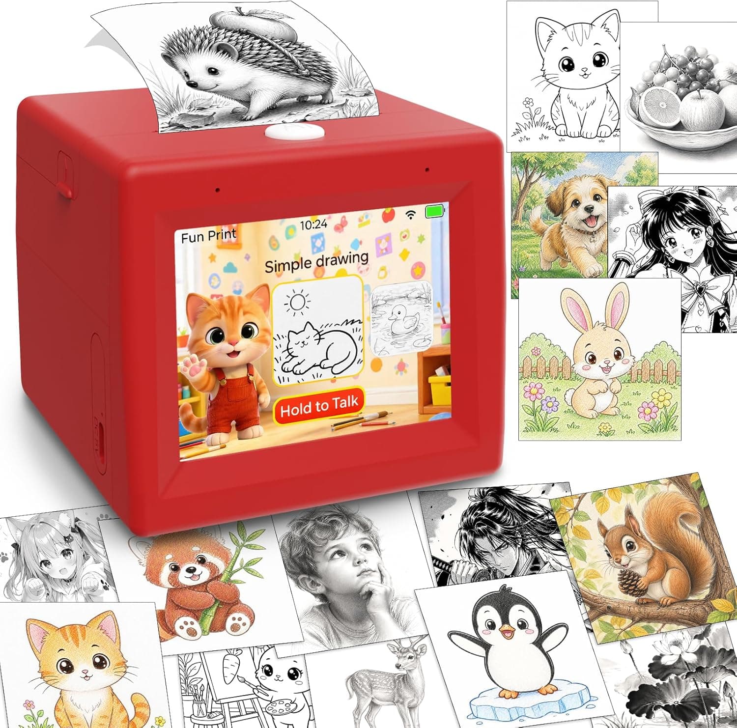 Mini Sticker Maker Printer with 2-in-1 AI Print and Chat Assistant, 6 Art Modes, Inkless Thermal Printing, and Kid-Safe Design for Creative Play — 2 of 5