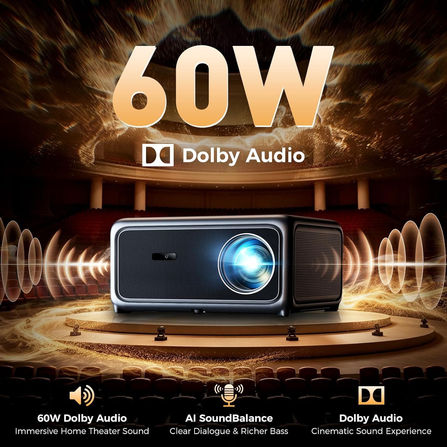 GOODEE 4K Smart Projector Featuring AI ToF Auto Focus, High-Speed WiFi 6 Connectivity, Wireless Bluetooth Audio Support and Native 1080P Display — 3 of 5