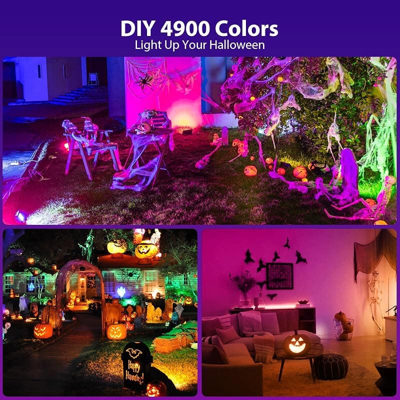 Olafus 30W RGB LED Outdoor Flood Light with RF Remote Control, Color Changing Halloween Lighting, IP66 Waterproof and Memory Function — 2 of 5