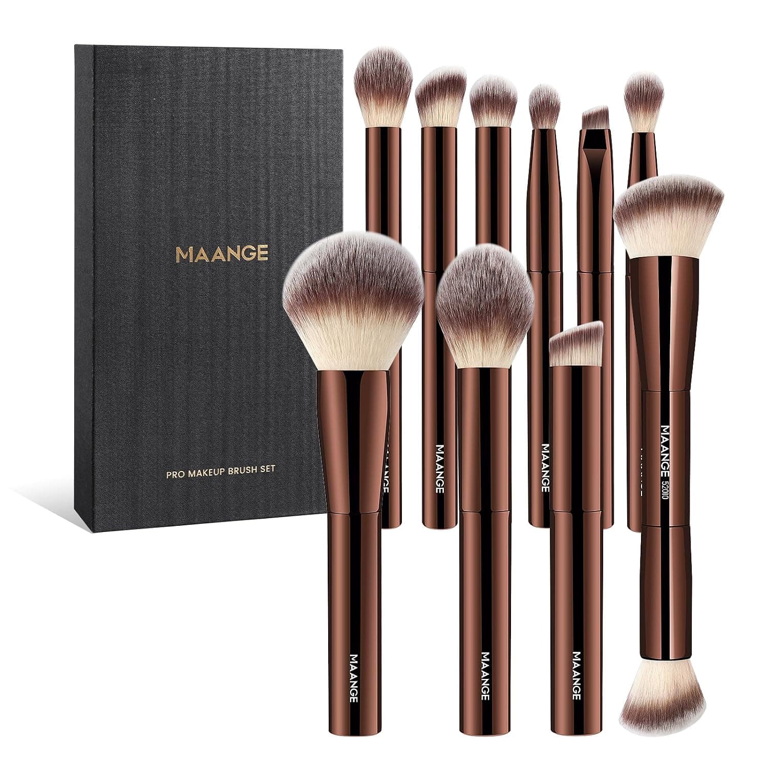 MAANGE 10 Pcs Travel Makeup Brush Set with Magnetic Case — 1 of 5