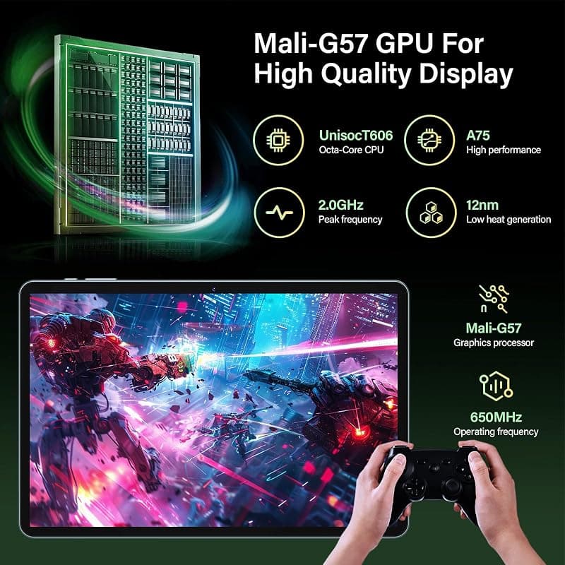 Android 10 Inch Tablet with Keyboard and Black Case, Modern Android 16 OS, Massive 24GB RAM Plus 256GB Storage and Up to 2TB Expandable Capacity — 5 of 5