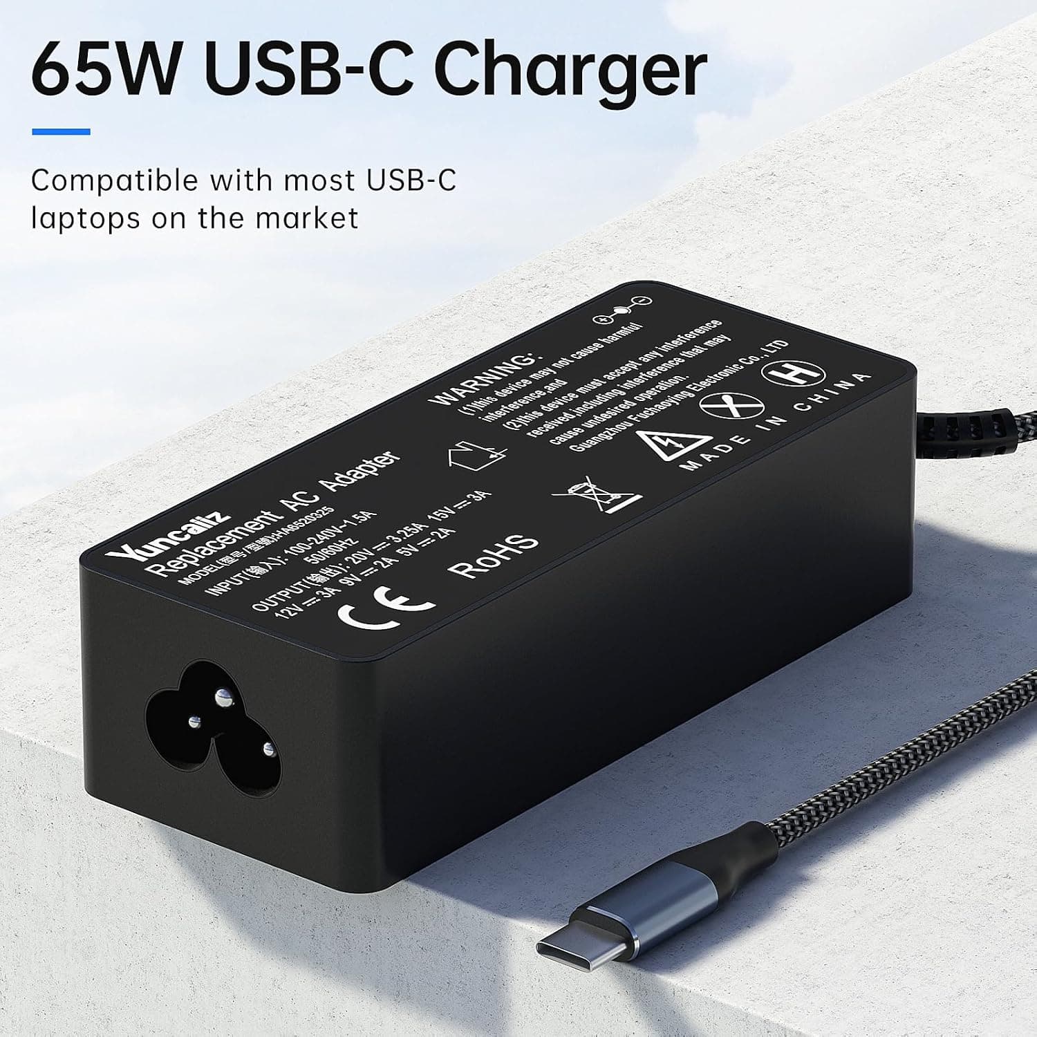 65W USB-C Laptop Charger Power Adapter for Lenovo ThinkPad T14, T15, and Yoga Laptops with Fast Charging Technology and Compact Travel Design — 5 of 5