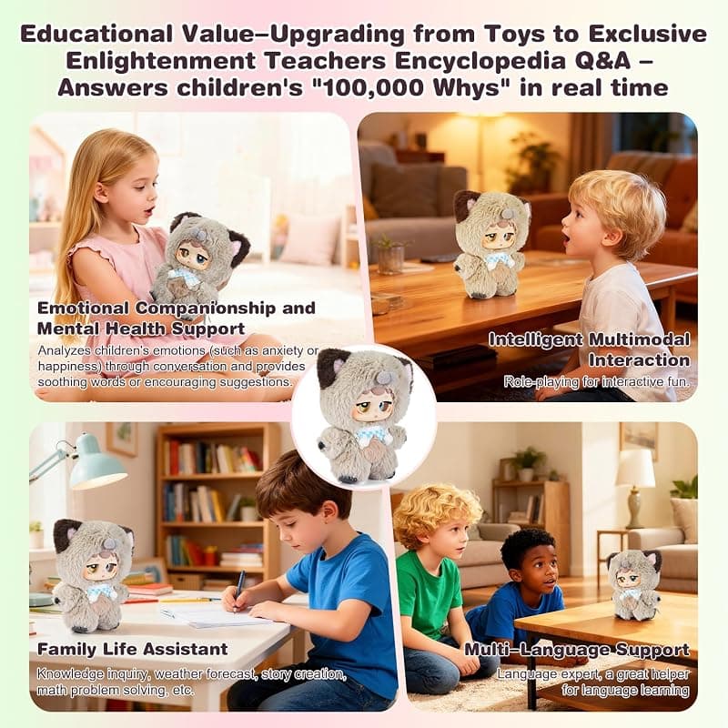 AI-Powered Plush Interactive Toy Mini Communicatible Companion Bauble with Multiple Languages Switchable, Rechargeable Doll Plaything for Kids — 3 of 5