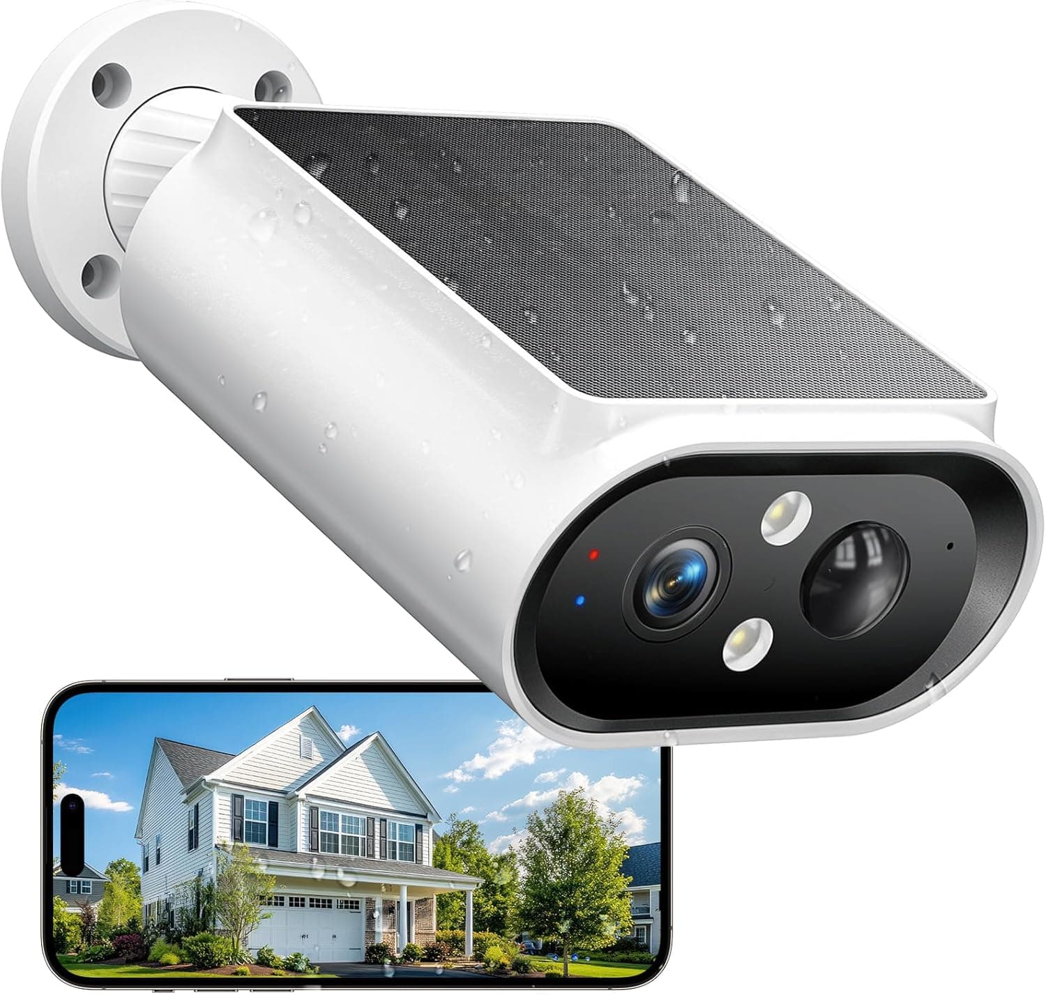 AlkiVision 2K 360-Degree Night Color Vision Solar Wireless Security Camera with 5000mAh Battery and Included Solar Panel for Outdoor Home Security — 1 of 5