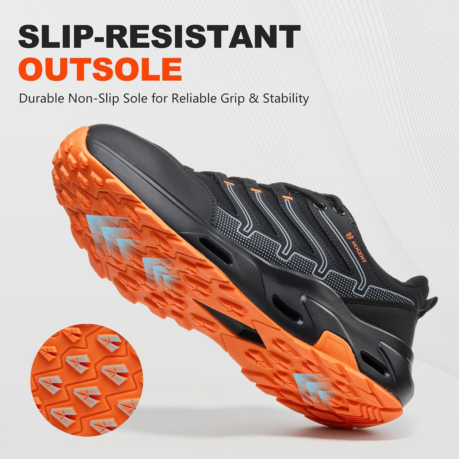Hogent Steel Toe Shoes for Men, Breathable Anti-Puncture Safety Sneakers with Lightweight Construction, Protective Design and Comfortable Daily Fit — 5 of 5