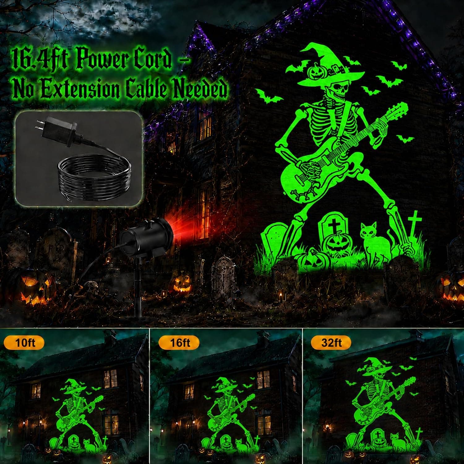 12-in-1 Halloween Projector Outdoor with 8 Moving 3D Characters, 4 Christmas Patterns, HD LED Chip, 270-Degree Swivel Head and All-Weather Rainproof — 5 of 5