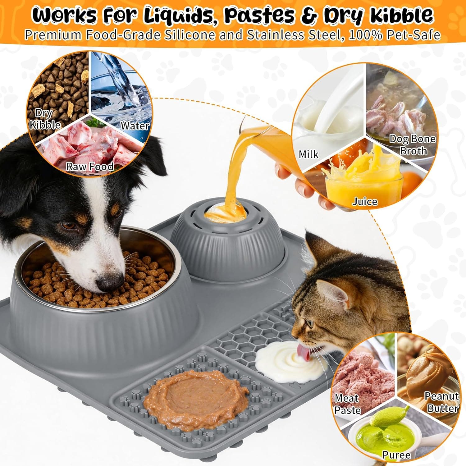 Dog Lick Bowl with Rolling Ball Slow Feeder Toy for Pet Anxiety Relief, Boredom Reduction, Stress Relief and Interactive Feeding — 3 of 5