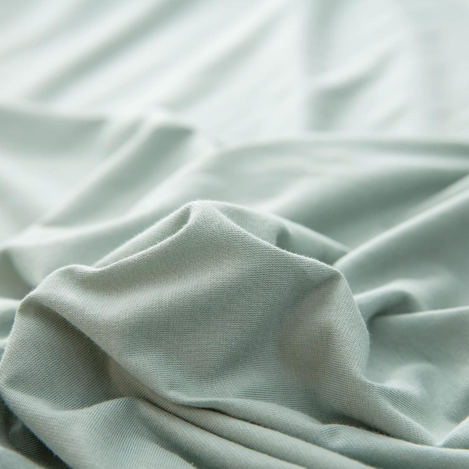 PURE ERA Jersey Knit Pillow Cases in Solid Sage Green Standard Size with Soft Breathable Cotton Fabric and Wrinkle-Resistant T-Shirt Material — 3 of 4