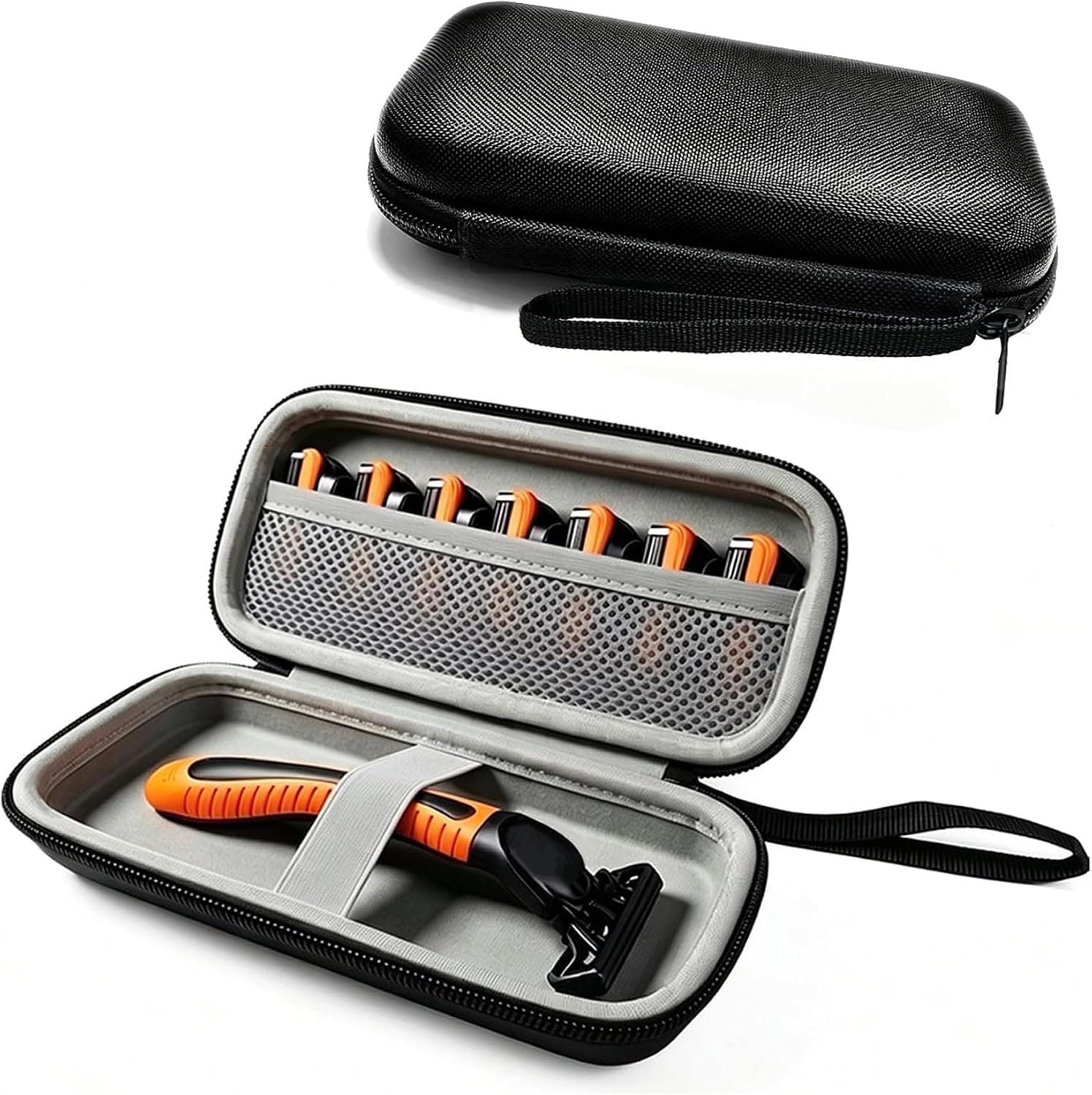 Razor Cover Travel Razor Case Compatible with Gillette and Harrys Mens Cord Travel Organizer Zipper Carrying Bag Black — 1 of 4