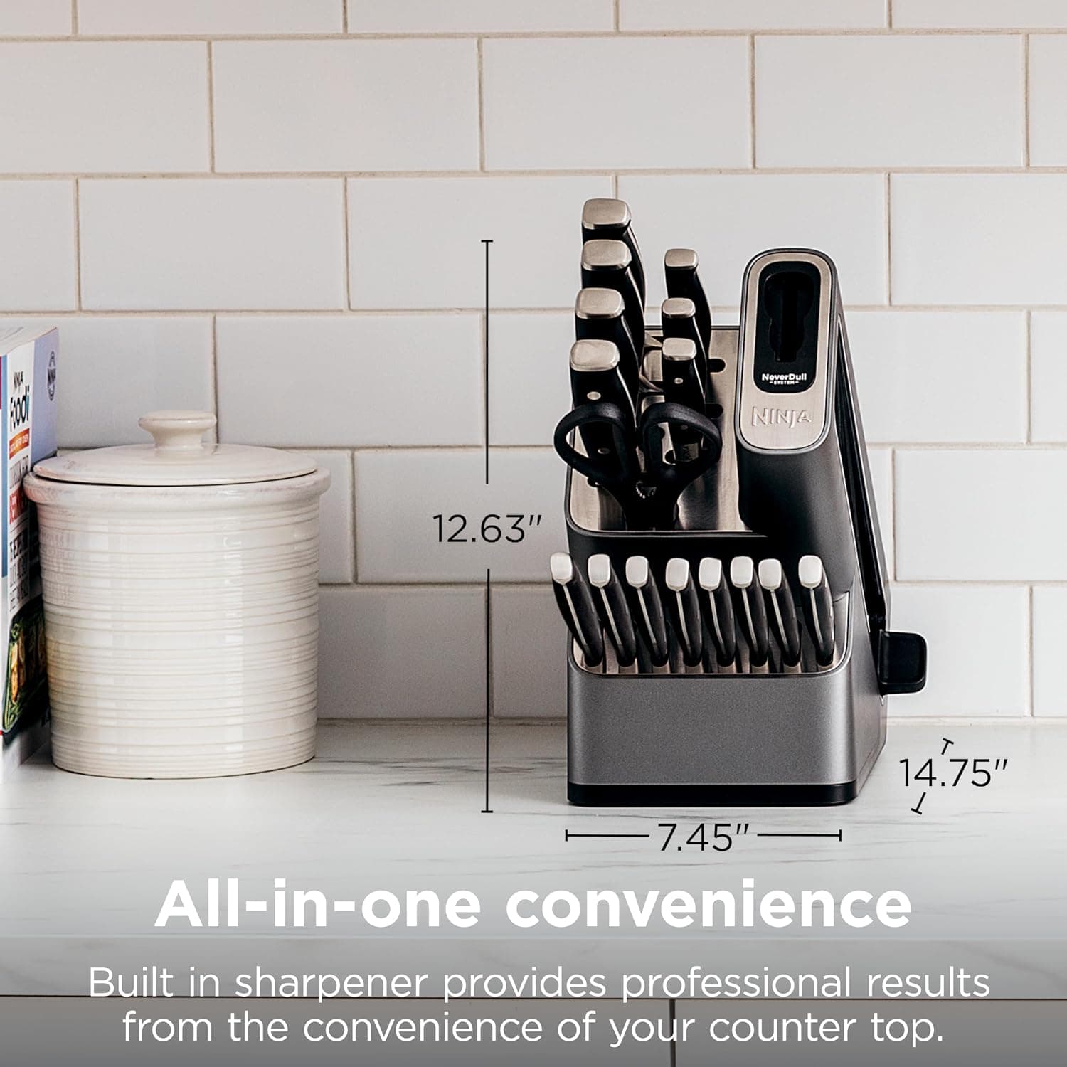 Ninja NeverDull 17-Piece Knife Block Set with Built-in Sharpener and Durable Forged Stainless Steel Blades in Sleek Modern Black Finish — 3 of 5