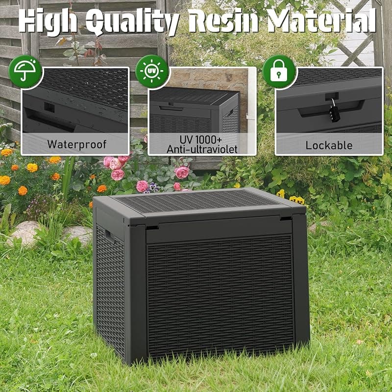 WTFGO Outdoor Storage Box Waterproof 35 Gallon Deck Box for Patio Storage, Weather-Resistant Container and Heavy-Duty Yard Organization Solution — 3 of 5