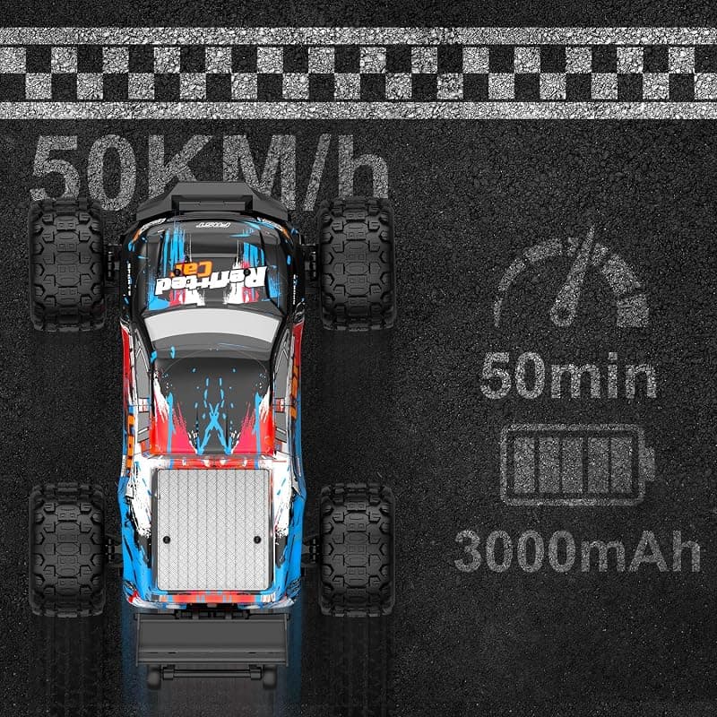116 4X4 High-Speed 40-50KMH Peak RC Cars Monster Truck with 390 Motor, Durable Axle Suspension, 3000mAh Batteries and Teen Birthday Toy Suitability — 4 of 5