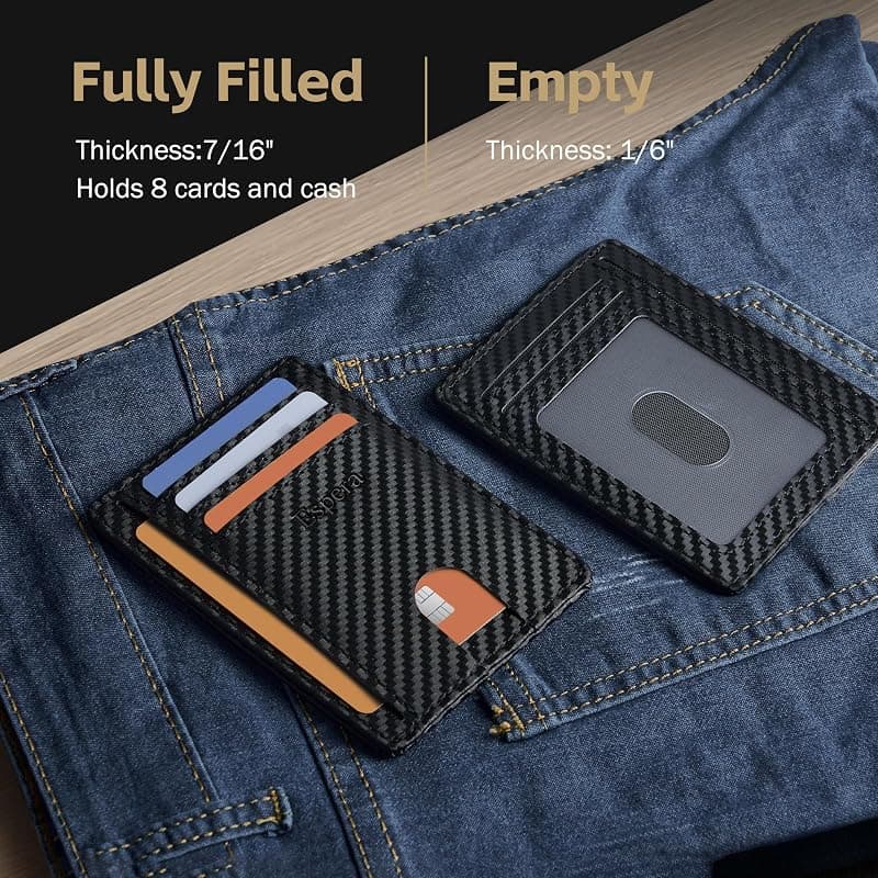 Espera Slim Minimalist Front Pocket Wallet for Men with RFID Blocking Credit Card Holder and Thin Travel ID Card Case Design — 3 of 5