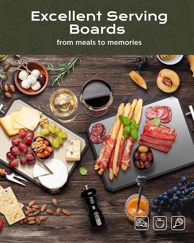 Stainless Steel Cutting Board with Built-In Handle, Juice Groove, Non-Porous Surface, Dishwasher Safe Design and Dual-Sided Food Prep — 2 of 5