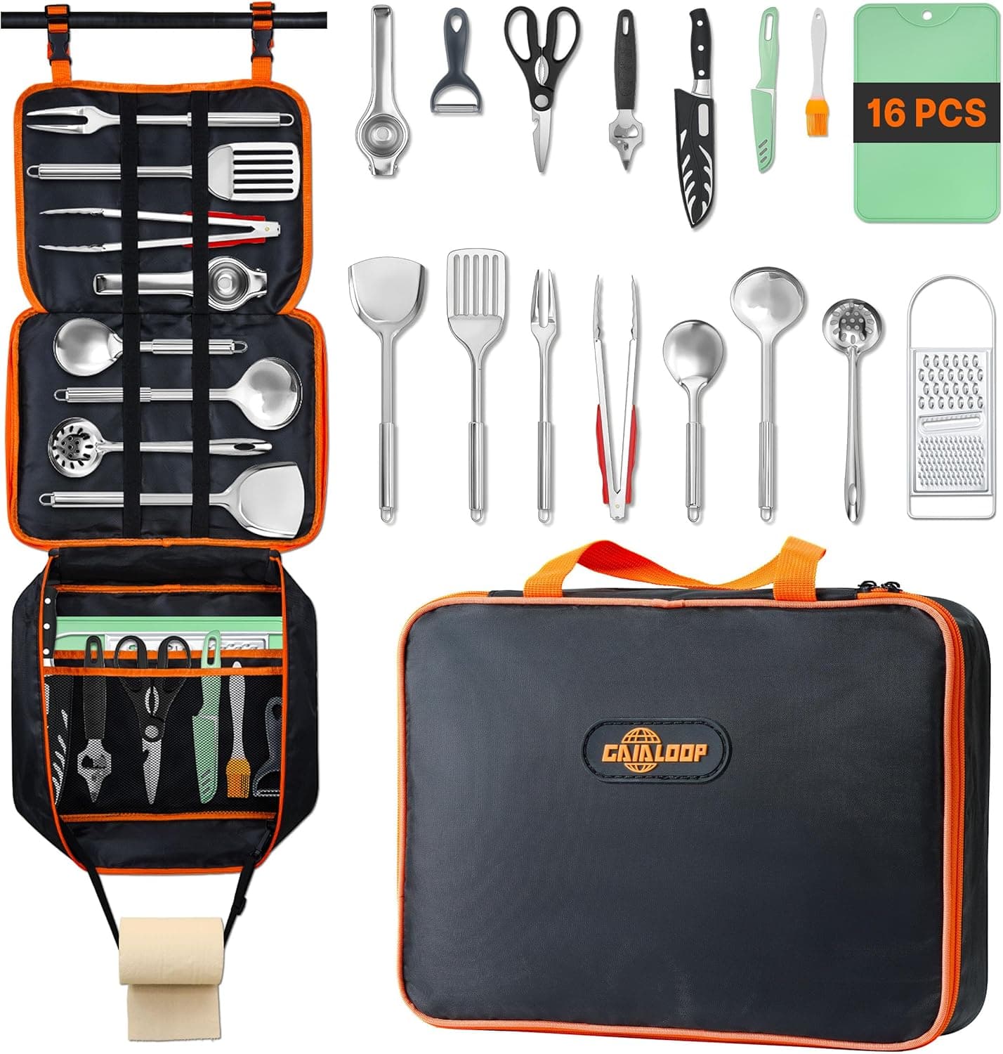 Portable Camping Cooking Utensil Kit with Organizer Bag — 1 of 5