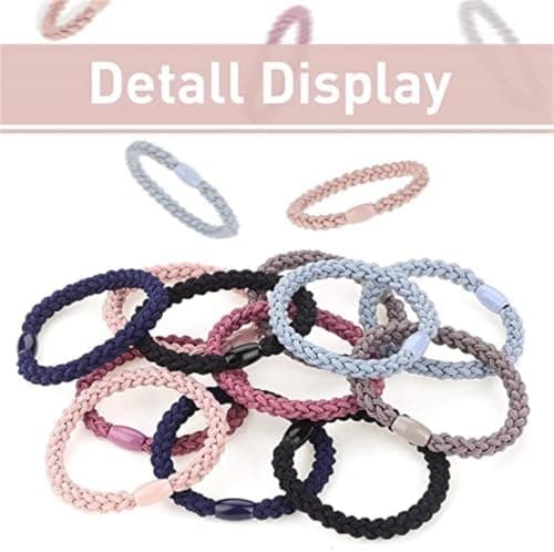 Braided Hair Ties 12 Pcs 3 Inch Multicolor Cotton Elastic Soft Stretchy Ponytail Holders for Women Hair Styling with Gentle Hold and Damage-Free — 5 of 5