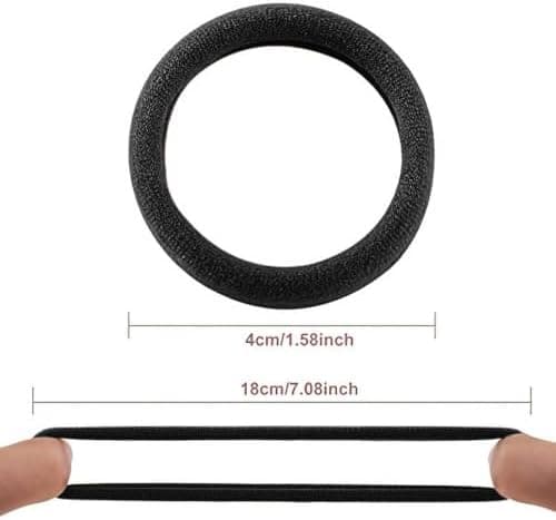 Black Hair Ties 100 Pcs Seamless Cotton Elastic Ponytail Holders 4 cm Stretch Soft Hair Bands for Women Men with Durable Hold — 2 of 5