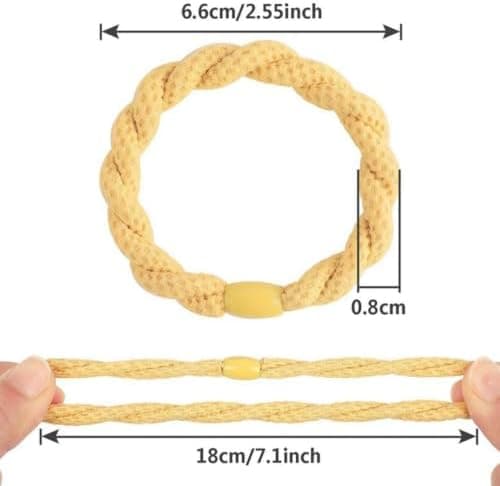 Braided Hair Ties 12 Pcs 3 Inch Multicolor Cotton Elastic Soft Stretchy Ponytail Holders for Women Hair Styling with Gentle Hold and Damage-Free — 2 of 5