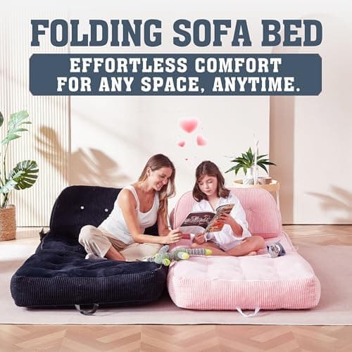 Futon Sofa Bed Chair Convertible Sleeper for Small Spaces with No Assembly Required, Space-Saving Design and Breathable Sweat-Wicking Fabric — 5 of 5