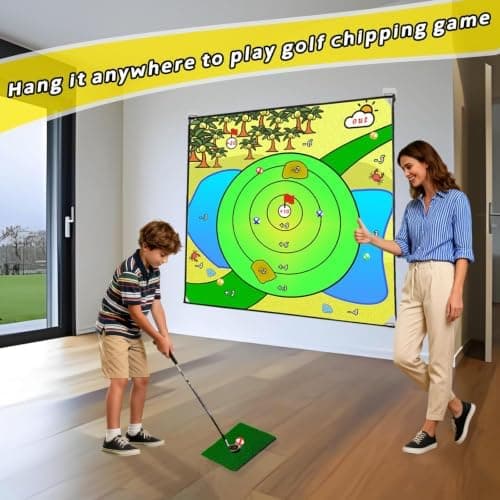 Airaperto Golf Chipping Game with 5 x 5 FT Battle Target Mat Training Set for Indoor and Outdoor Backyard Practice and Skill Building — 2 of 5