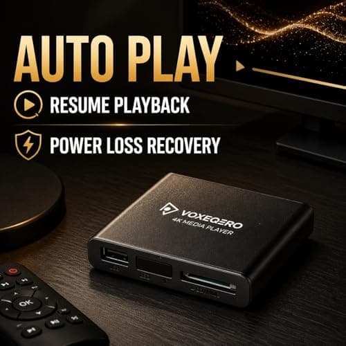 4K Media Player for TV with USB SD Playback, HDMI AV Output, and Convenient Auto Resume Feature for Seamless Movie Watching Experience — 5 of 5