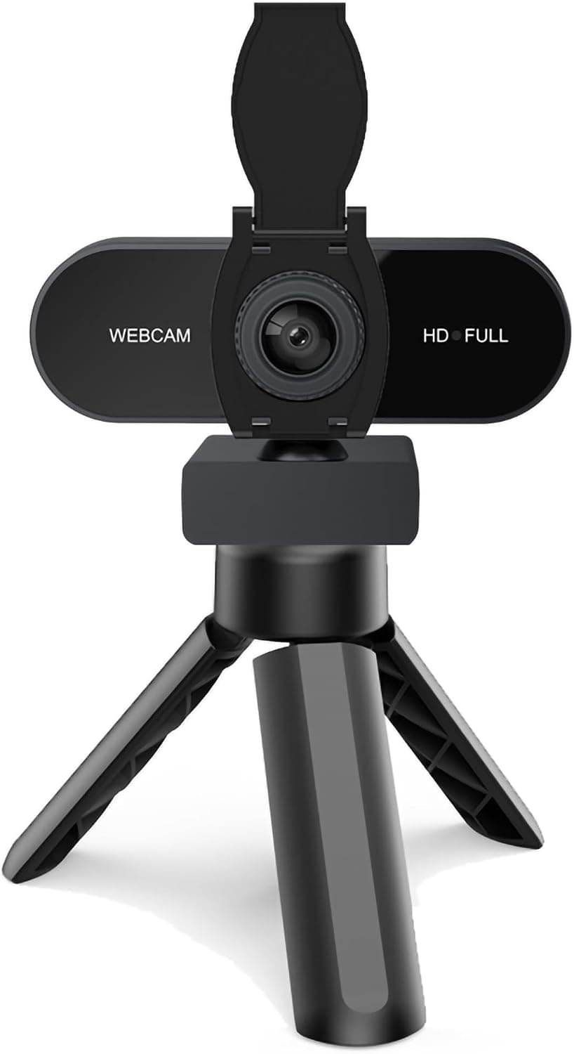 1080P HD Webcam with Built-In Microphone, Noise Cancellation, Privacy Cover, Wide-Angle Lens, Auto Light Correction and Plug & Play USB Setup — 1 of 5