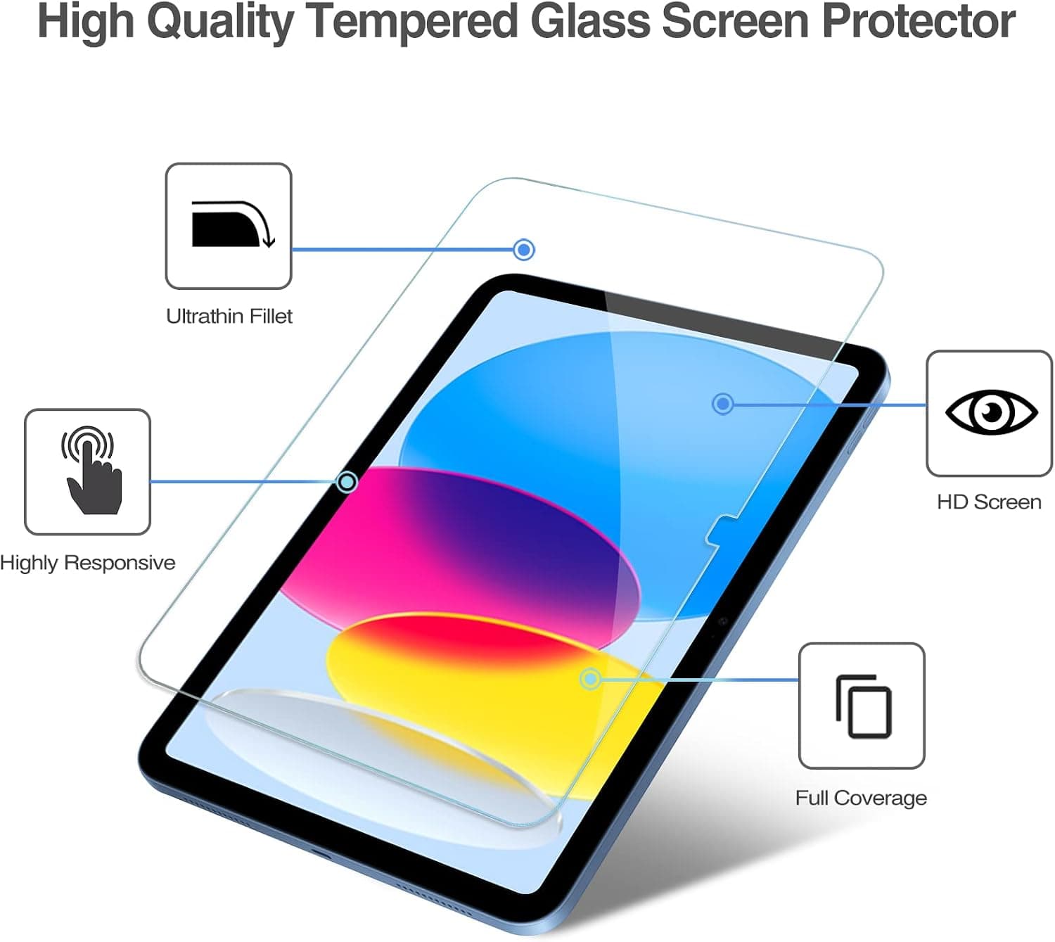Amazon Basics Screen Protector for iPad 11-inch A16 2025 and 10th Gen 2022 10.9-inch with High Clarity Scratch-Resistant Tempered Glass Construction — 4 of 5