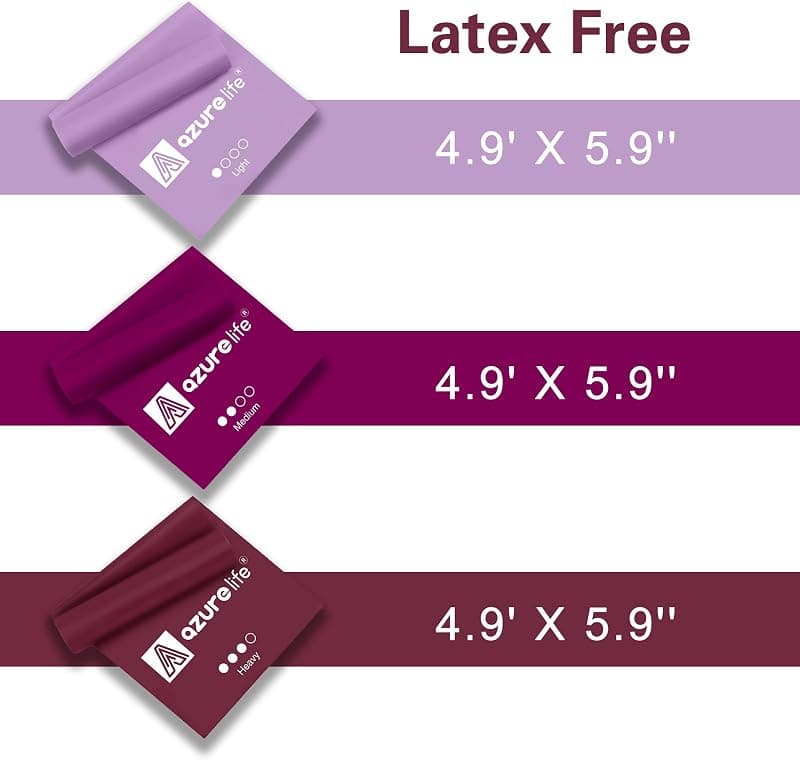 A AZURELIFE Resistance Bands Professional Long Non-Latex Elastic Stretch Bands for Physical Therapy Yoga Pilates Rehab and Gym Strength Training — 3 of 5