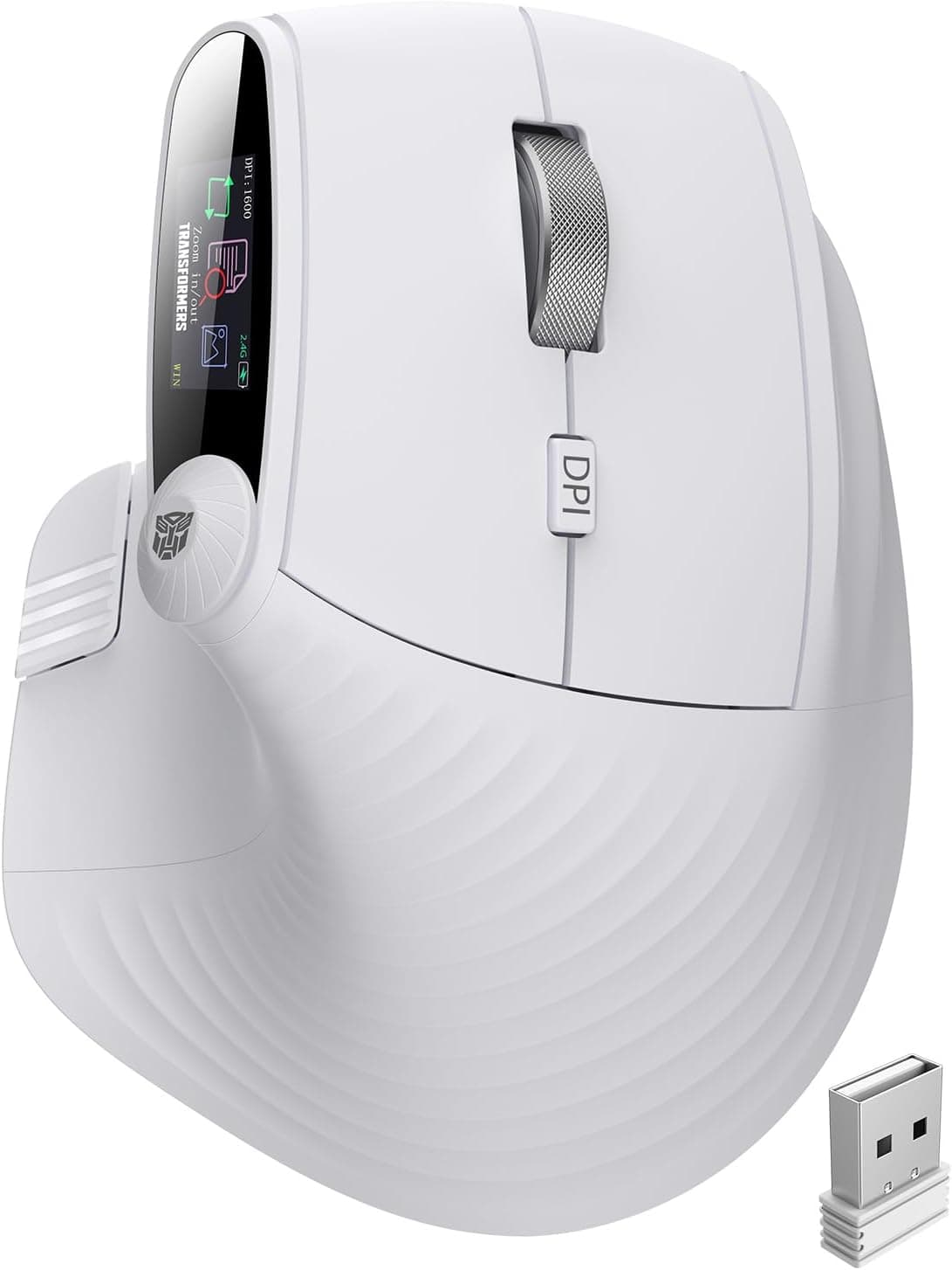 Transformers Vertical Ergonomic Mouse with LED Screen and Adjustable Knob — 1 of 5