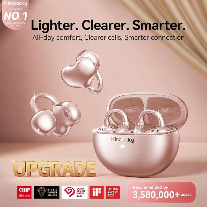 Kinglucky Upgraded Clip-On Earbuds Open Ear Wireless Earbuds with Advanced Bluetooth 6.0 Technology and Secure Comfortable All-Day Fit — 2 of 5