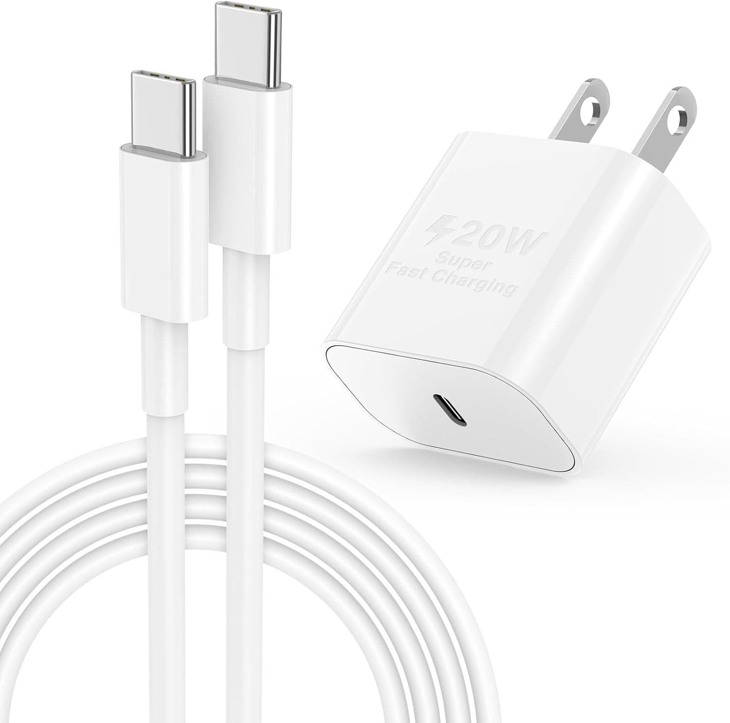 iPhone 16 15 Fast Charger 20W USB C Charging Block with 6ft Type C to C Cable Cord, Wall Plug Power Adapter Cube for Apple iPhone and iPad — 1 of 5